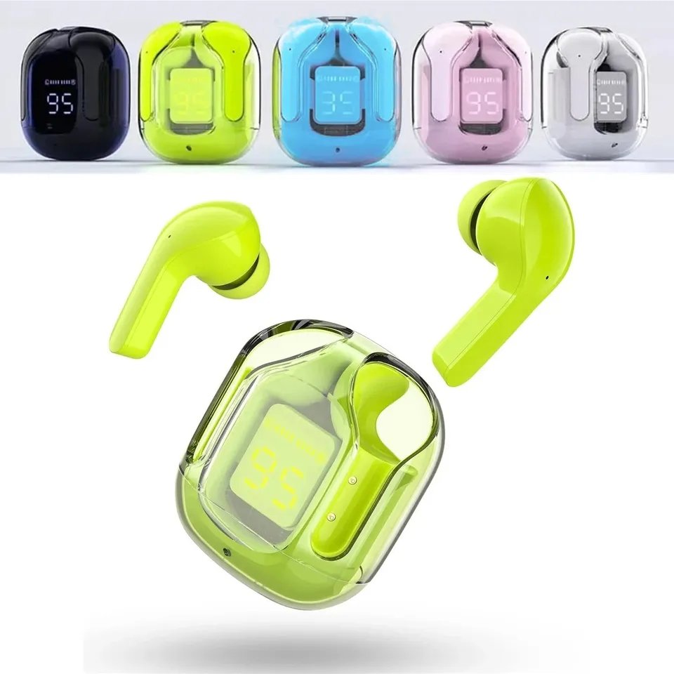 Earbuds Wireless Crystal Transparent Body | Bluetooth Earbud With Pouch