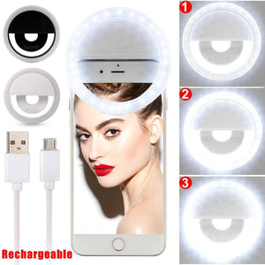 Portable USB Rechargeable Mini Mobile Selfie LED Ring Light