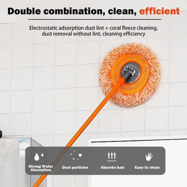 360 Degree Spin Adjustable Cleaning Sunflower Mop 3 Ft Long Pipe