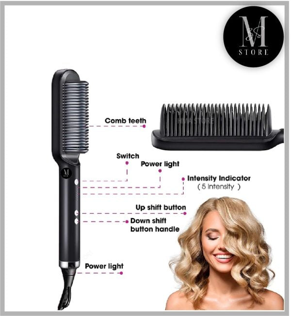 Electric Hair Straightening & Curling Comb/Brush