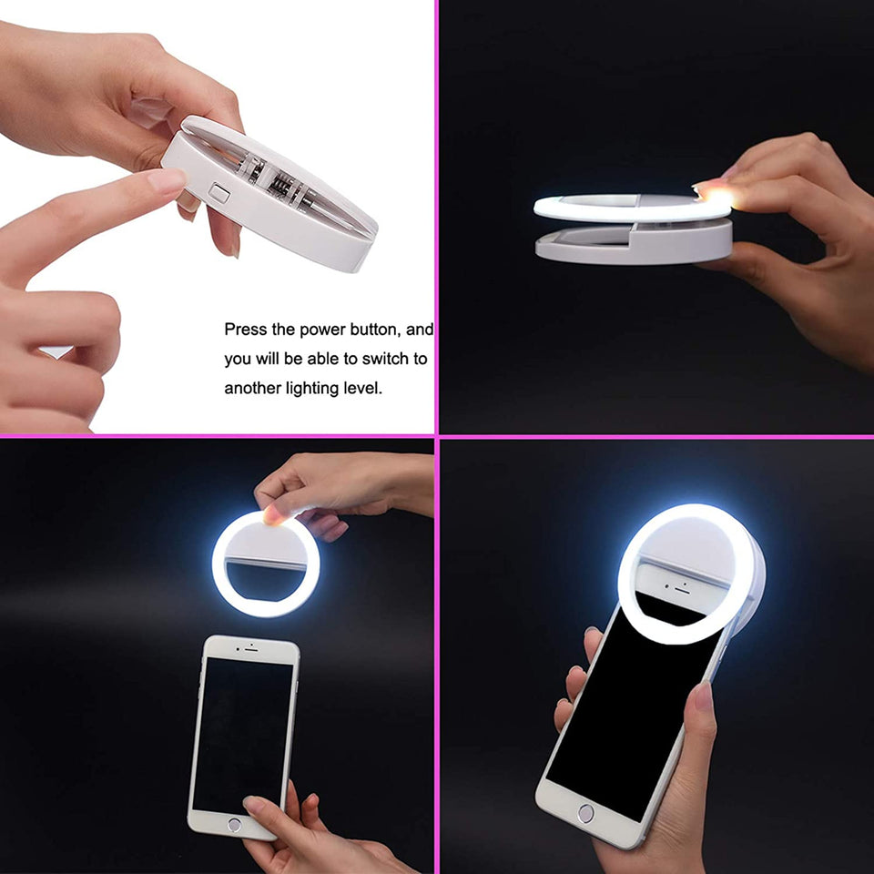 Portable USB Rechargeable Mini Mobile Selfie LED Ring Light