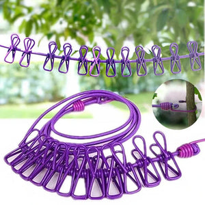 Portable Clothesline  for Home Backyard Clothes Drying Line, Outdoor Indoor