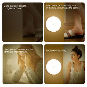 Automatic Human Body Sensor LED Night Light USB Charging and Magnetic Suction